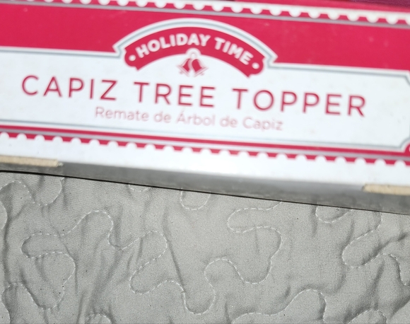 Holiday Time Gold and Silver Star Tree Topper And 48 Inch  Gold Tree Skirt - Picture 3 of 4